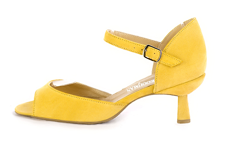 French elegance and refinement for these yellow closed back dress sandals, with an instep strap, 
                available in many subtle leather and colour combinations. Practical and elegant, this pretty sandal will be perfect for any occasion.
To be adapted to your needs and desires.  
                Matching clutches for parties, ceremonies and weddings.   
                You can customize these sandals to perfectly match your tastes or needs, and have a unique model.  
                Choice of leathers, colours, knots and heels. 
                Wide range of materials and shades carefully chosen.  
                Rich collection of flat, low, mid and high heels.  
                Small and large shoe sizes - Florence KOOIJMAN